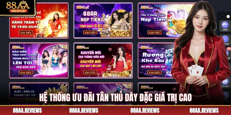 Hệ thống ưu đãi tân thủ dày đặc giá trị cao
